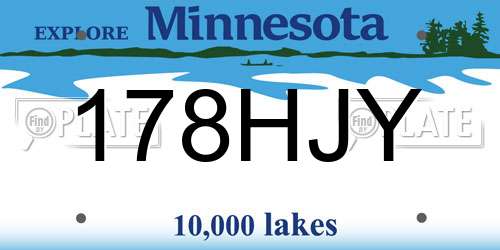 178HJY Minnesota License Plate