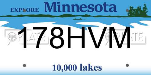 178HVM Minnesota License Plate