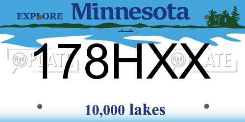 178HXX Minnesota License Plate