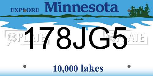 178JG5 Minnesota License Plate