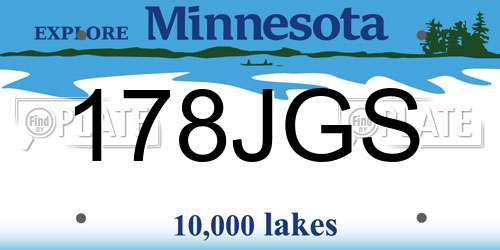 178JGS Minnesota License Plate