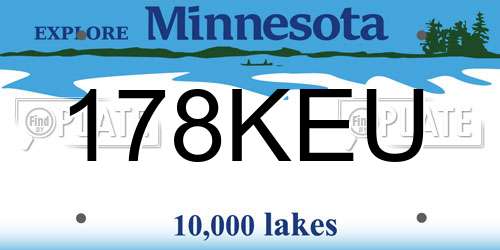 178KEU Minnesota License Plate