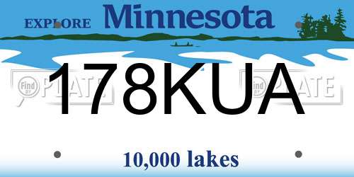 178KUA Minnesota License Plate