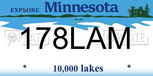 178LAM Minnesota License Plate