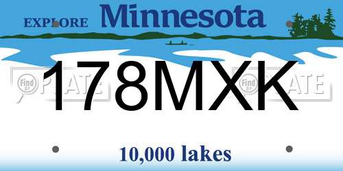 178MXK Minnesota License Plate