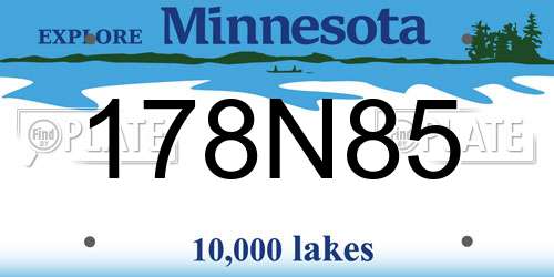178N85 Minnesota License Plate
