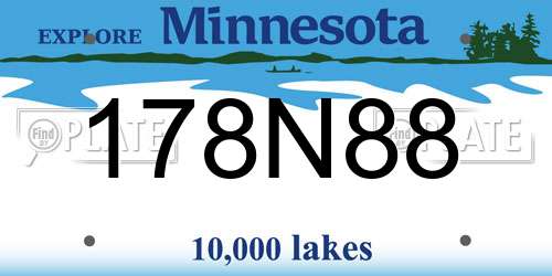 178N88 Minnesota License Plate