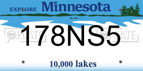 178NS5 Minnesota License Plate