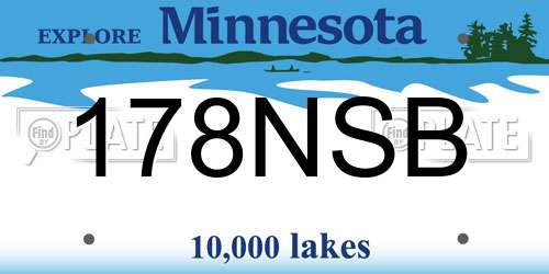 178NSB Minnesota License Plate