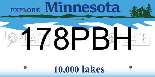 178PBH Minnesota License Plate