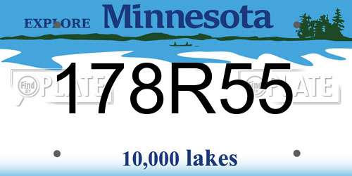 178R55 Minnesota License Plate