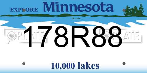 178R88 Minnesota License Plate