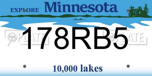 178RB5 Minnesota License Plate