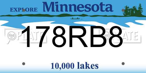 178RB8 Minnesota License Plate