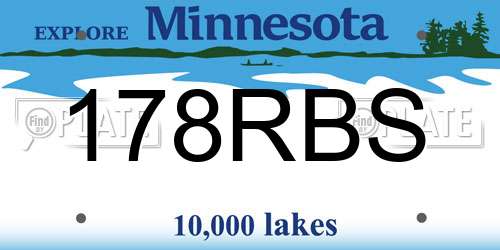 178RBS Minnesota License Plate