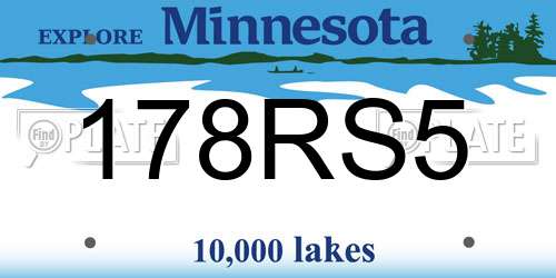 178RS5 Minnesota License Plate