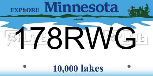 178RWG Minnesota License Plate