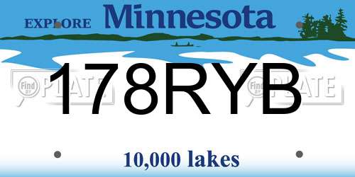 178RYB Minnesota License Plate