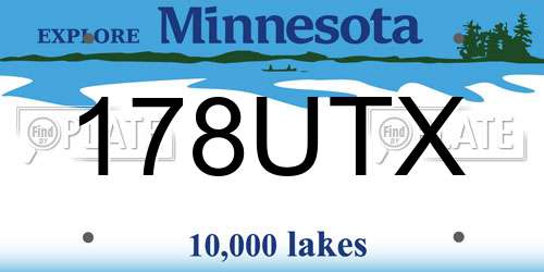 178UTX Minnesota License Plate