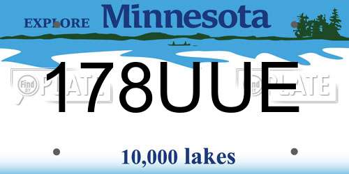 178UUE Minnesota License Plate