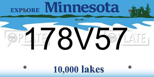 178V57 Minnesota License Plate