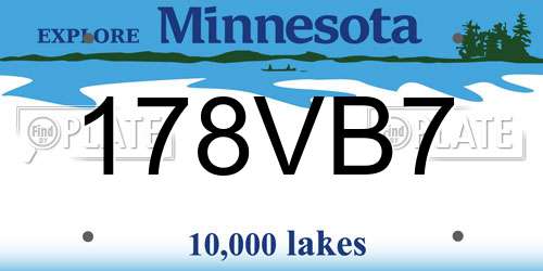 178VB7 Minnesota License Plate