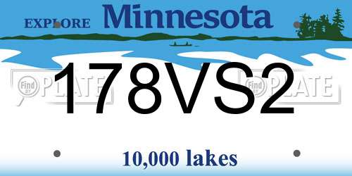 178VS2 Minnesota License Plate