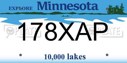 178XAP Minnesota License Plate