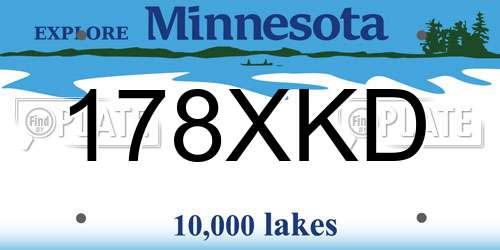 178XKD Minnesota License Plate