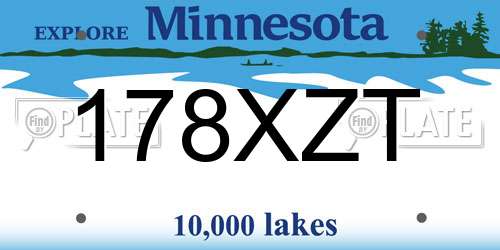 178XZT Minnesota License Plate