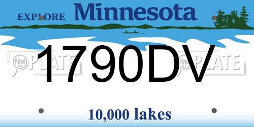 1790DV Minnesota License Plate