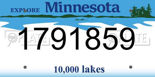 1791859 Minnesota License Plate