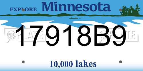 17918B9 Minnesota License Plate