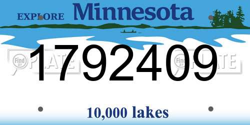 1792409 Minnesota License Plate