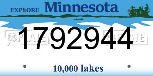 1792944 Minnesota License Plate