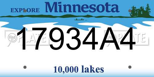 17934A4 Minnesota License Plate