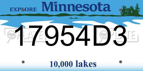17954D3 Minnesota License Plate