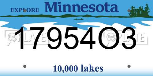 17954O3 Minnesota License Plate