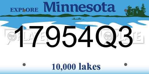 17954Q3 Minnesota License Plate