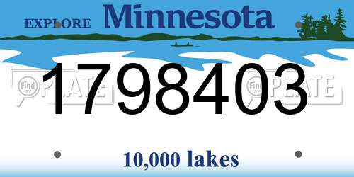 1798403 Minnesota License Plate