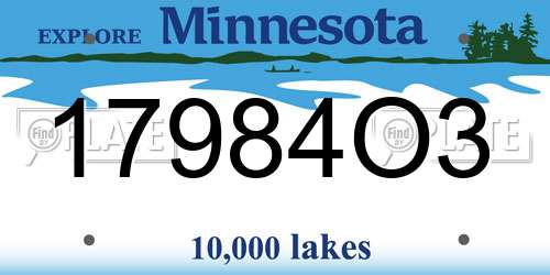 17984O3 Minnesota License Plate