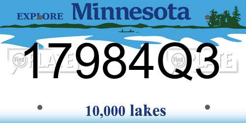 17984Q3 Minnesota License Plate