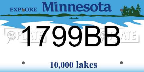 1799BB Minnesota License Plate