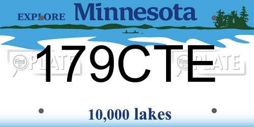 179CTE Minnesota License Plate