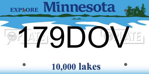 179DOV Minnesota License Plate