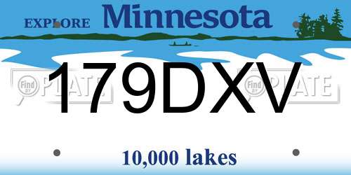 179DXV Minnesota License Plate