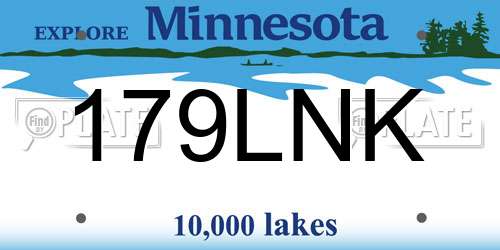 179LNK Minnesota License Plate