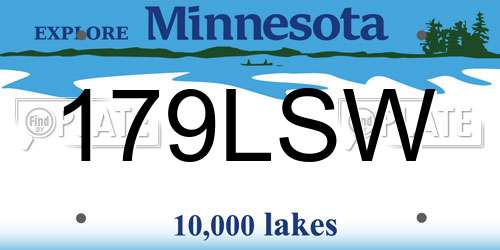 179LSW Minnesota License Plate