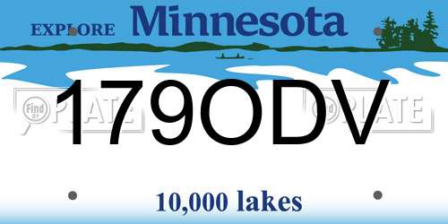 179ODV Minnesota License Plate