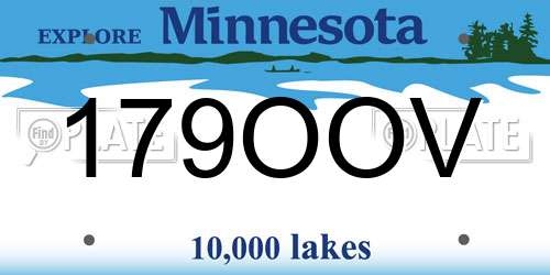179OOV Minnesota License Plate
